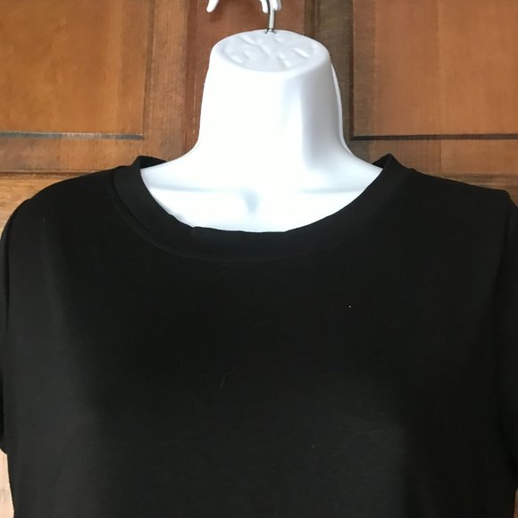 Helyo Fashion Black Short Sleeve Dress w/Seam Pockets Large - Picture 3 of 11